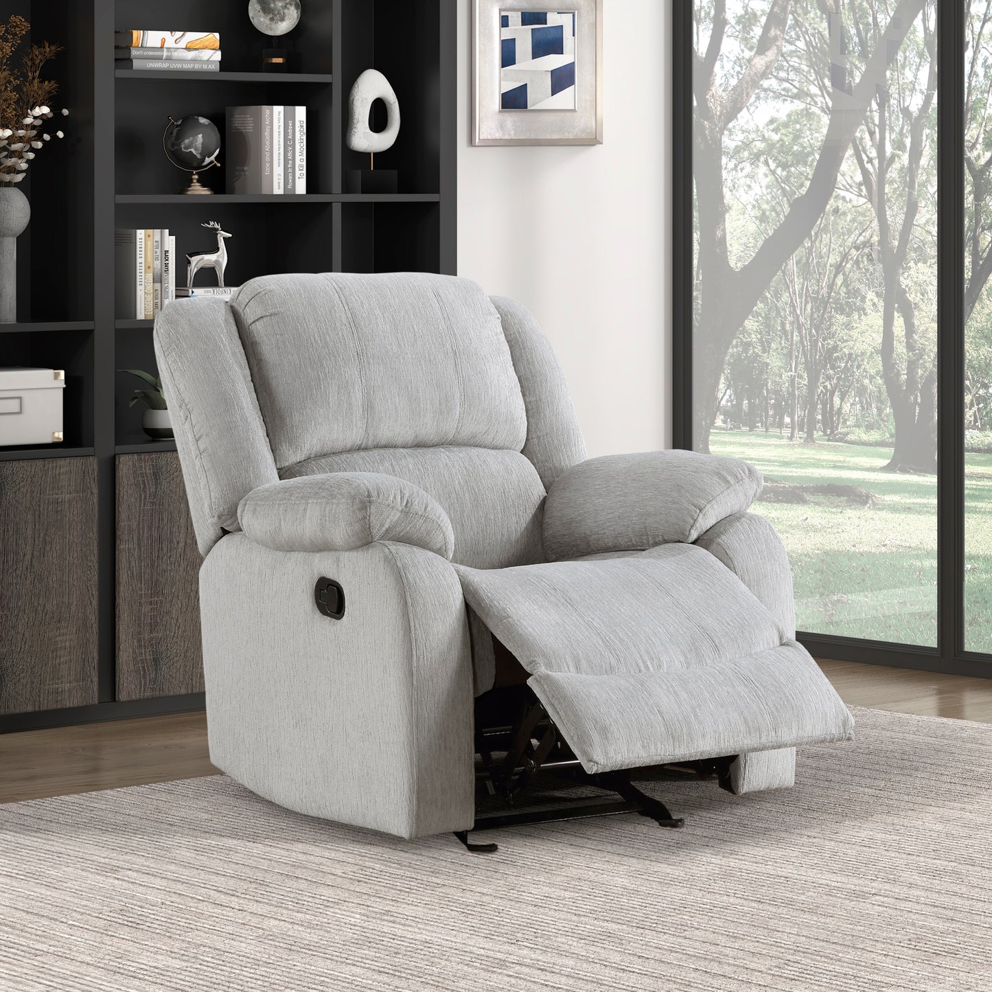 Anya Solid Wood Frame Reclining Chair - Gray