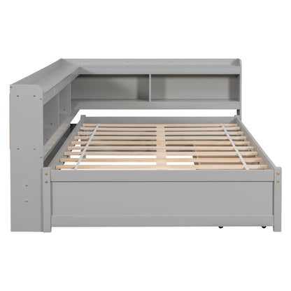 Parker Full Size Daybed with Bookcases -Drawers - Gray