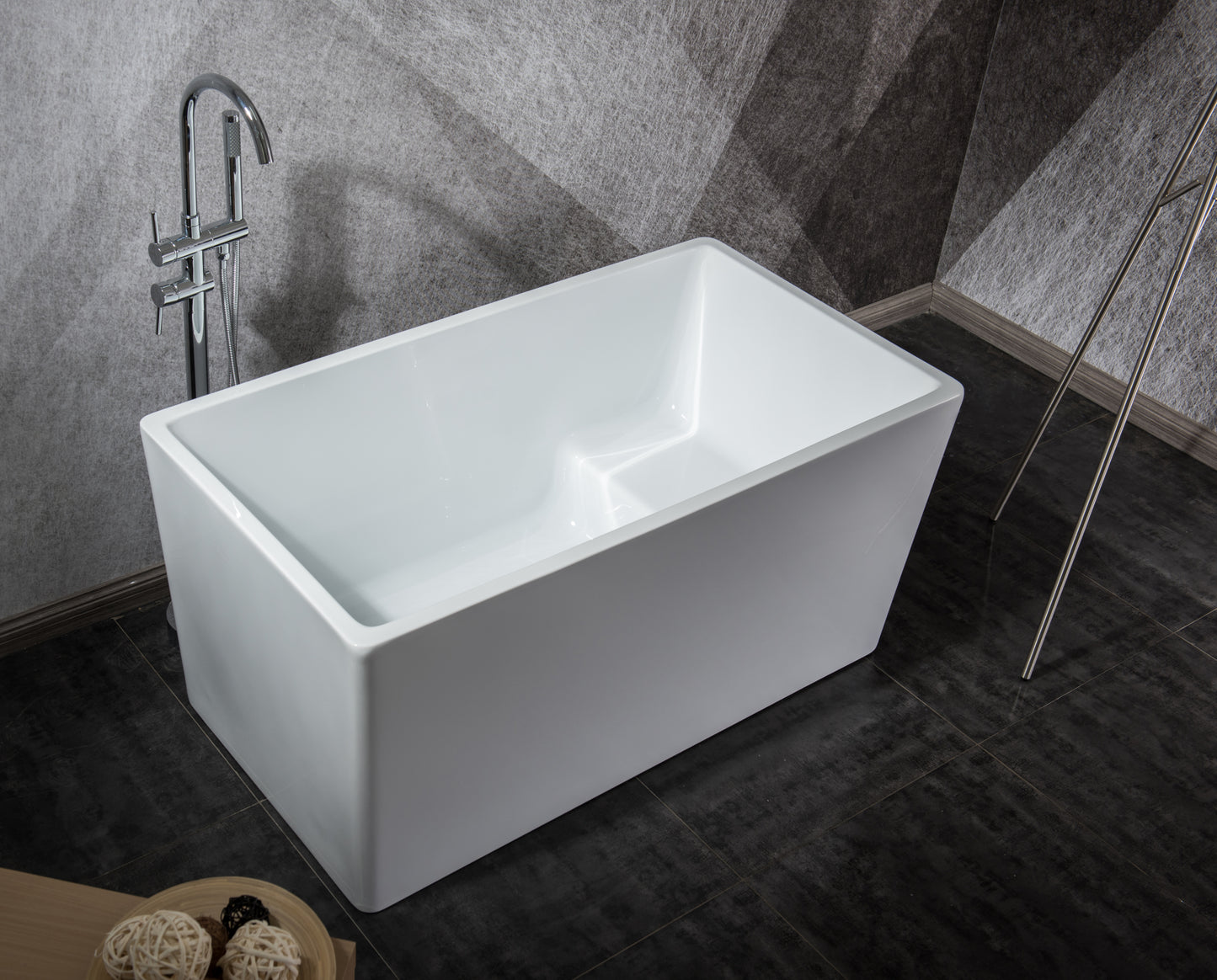 Zess  67" Solid Surface Freestanding  Bathtub  - White