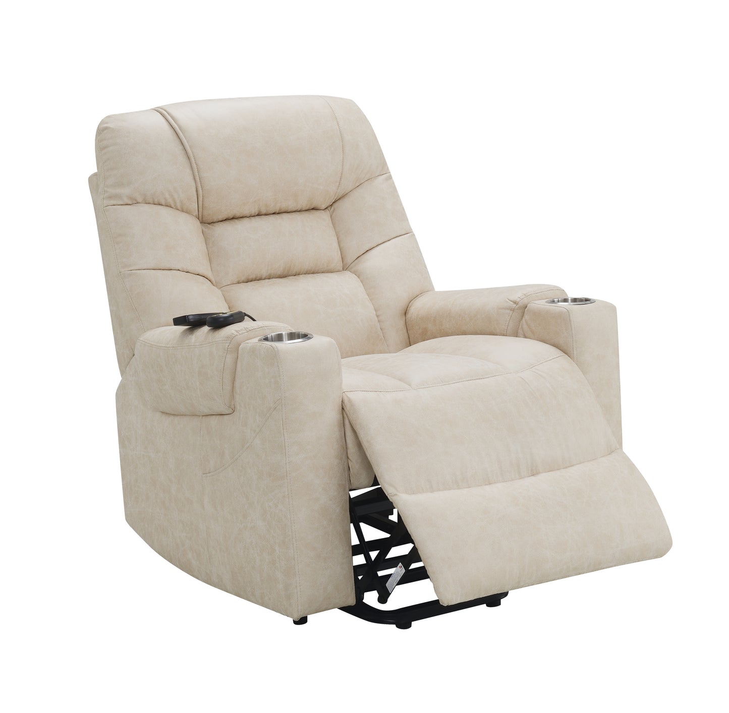 Nairi Power Recliner w/Lift, Heating & Massage - Light Gray