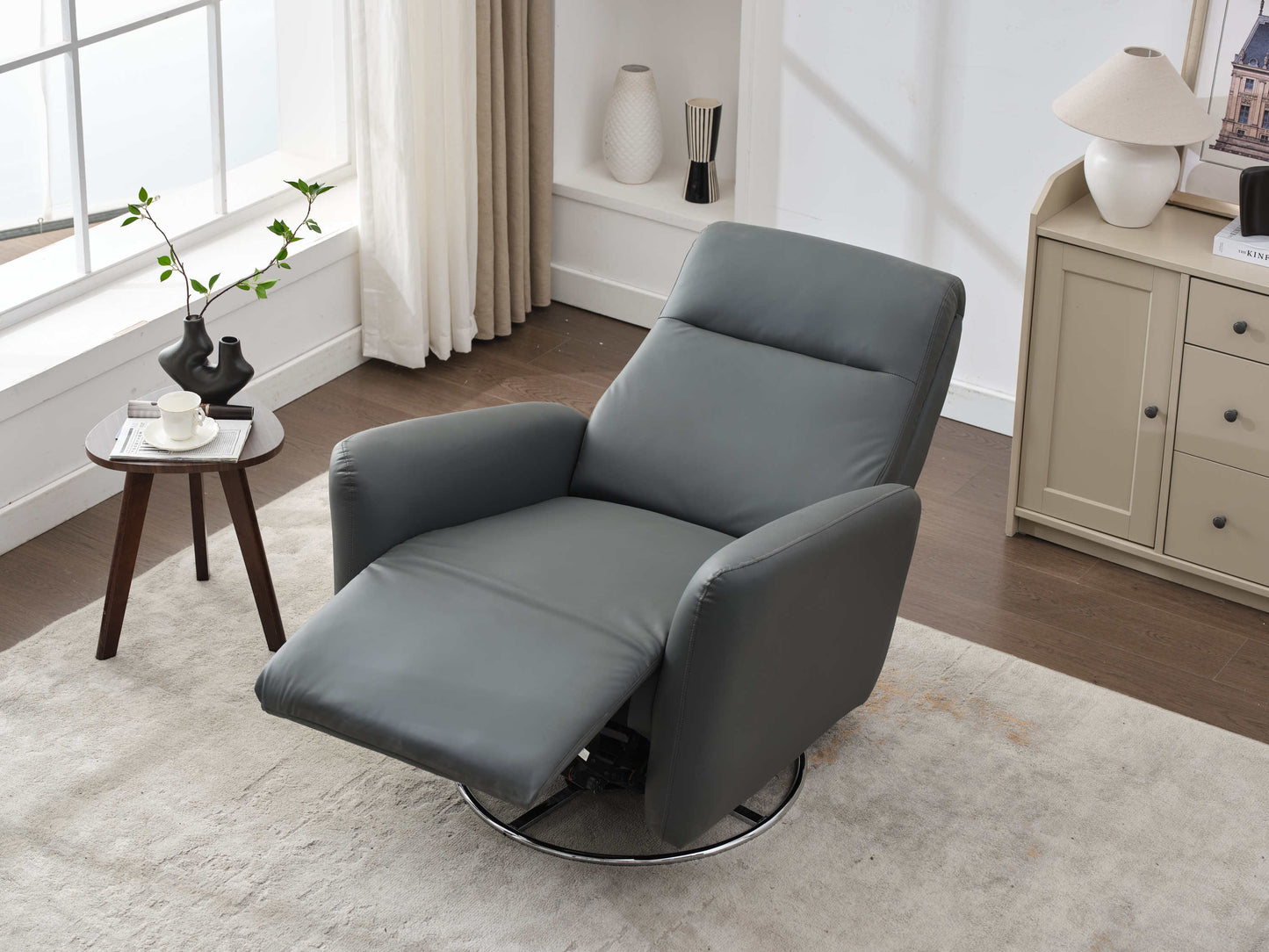 Mosley Swivel Glider Recliner Chair - Dark Gray