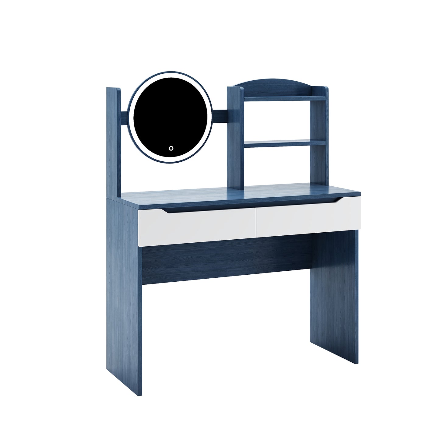 Anita Vanity Desk with HD Mirror - Blue