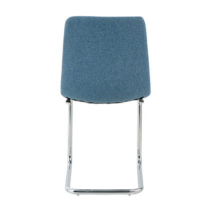 Jayro Fabric Dining Chairs with Metal Leg (Set of 4) - Blue