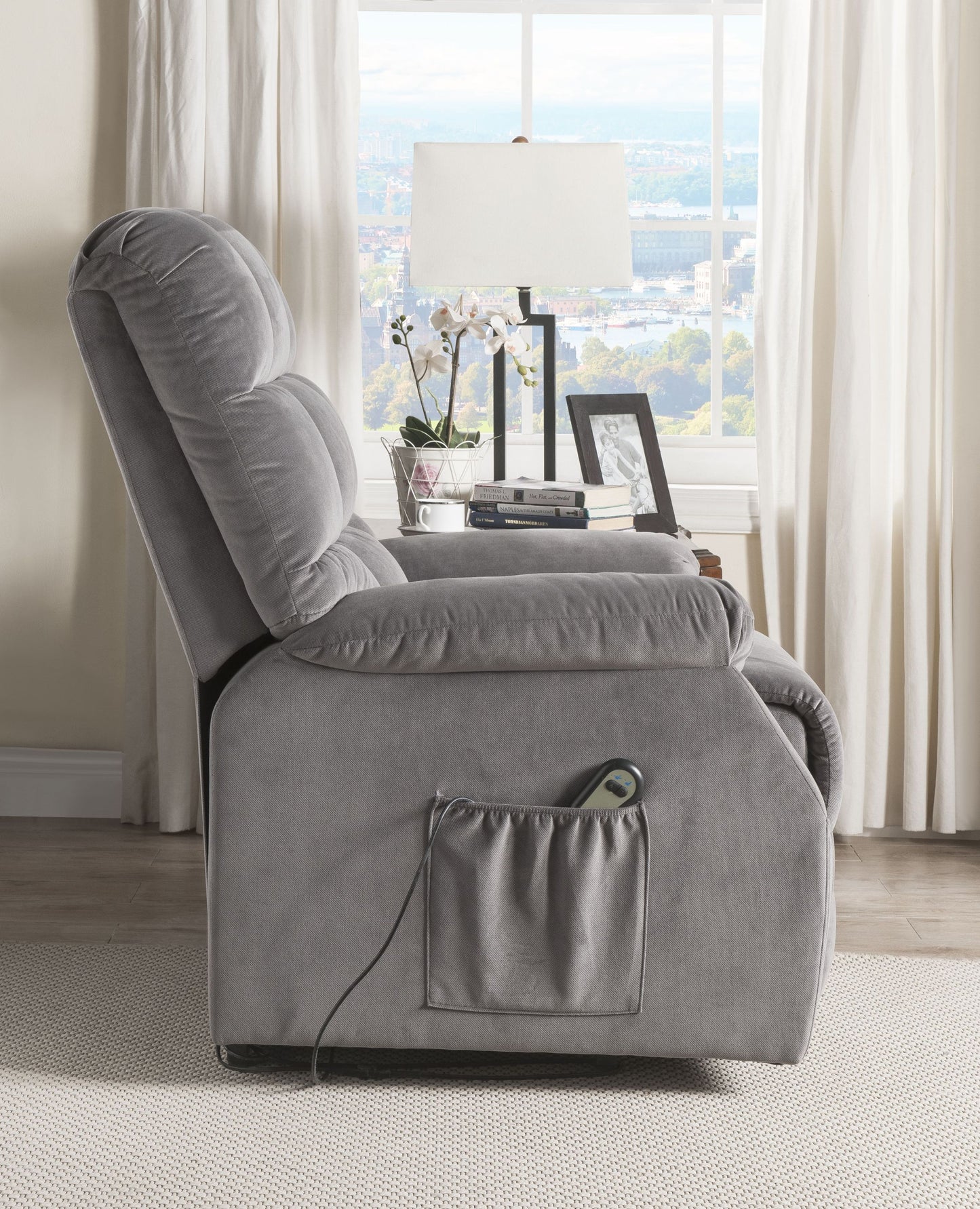 Luca Power Lift Recliner with Massage - Gray