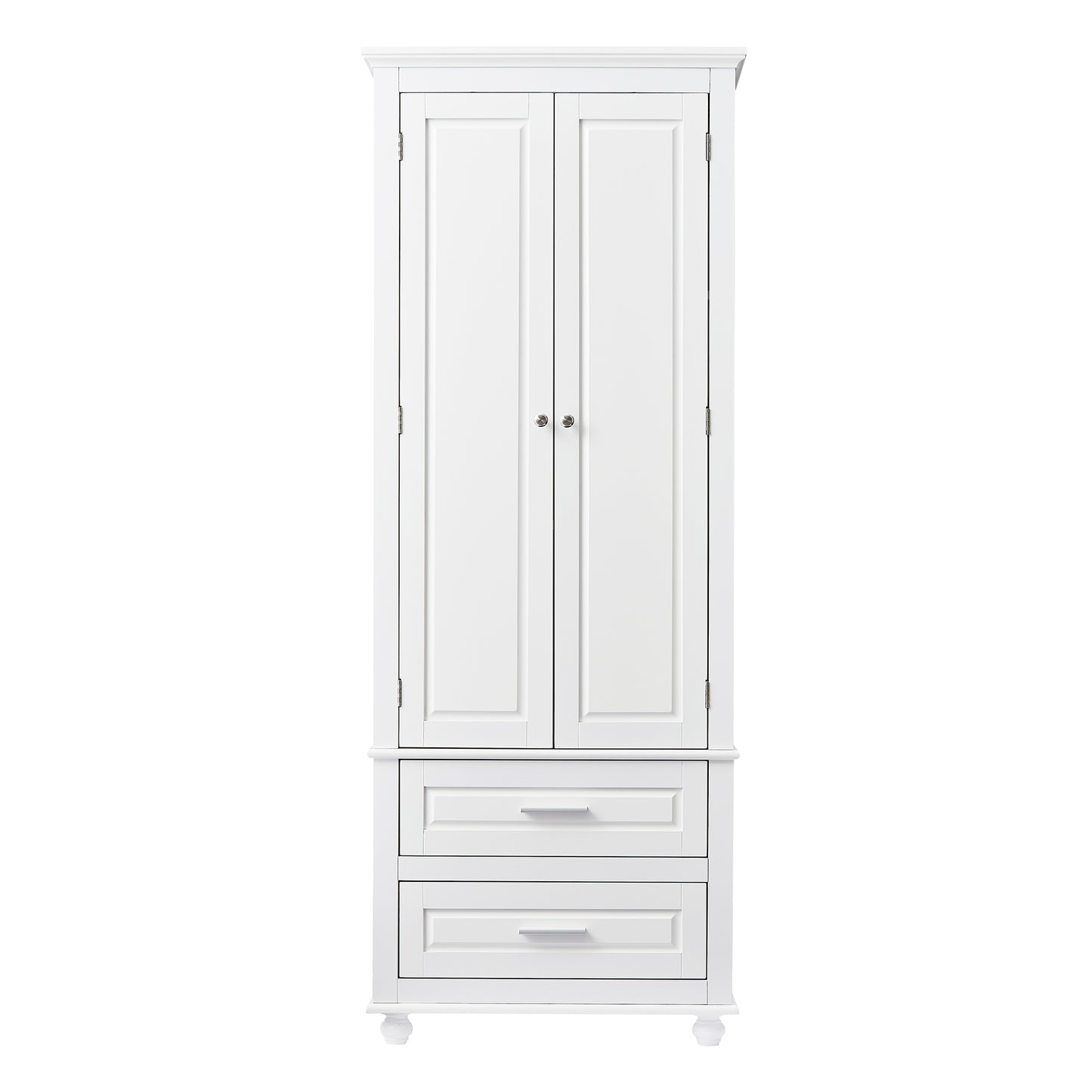 Vintage-style Bathroom Cabinet with Drawer - White