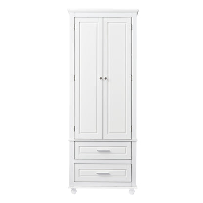 Vintage-style Bathroom Cabinet with Drawer - White