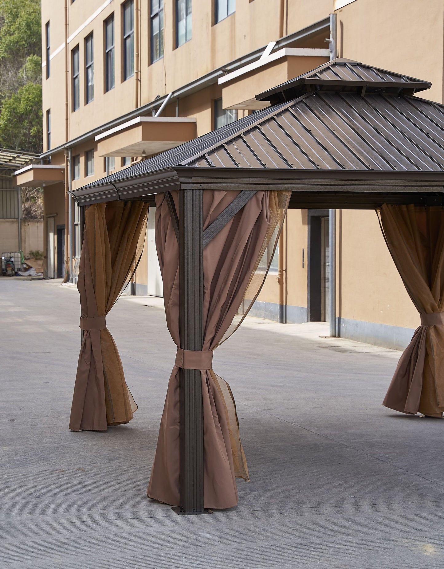 Afix 12 X 12 ft  Permanent Hardtop Gazebo Canopy - Bronze