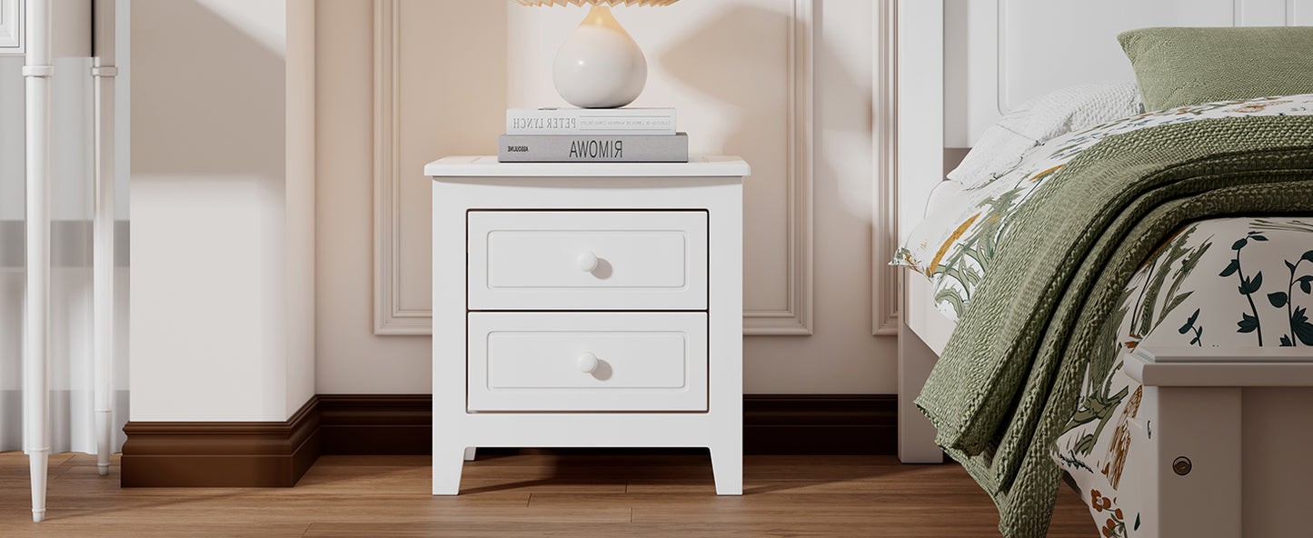 Gen Classic 2-Drawer Nightstand - White