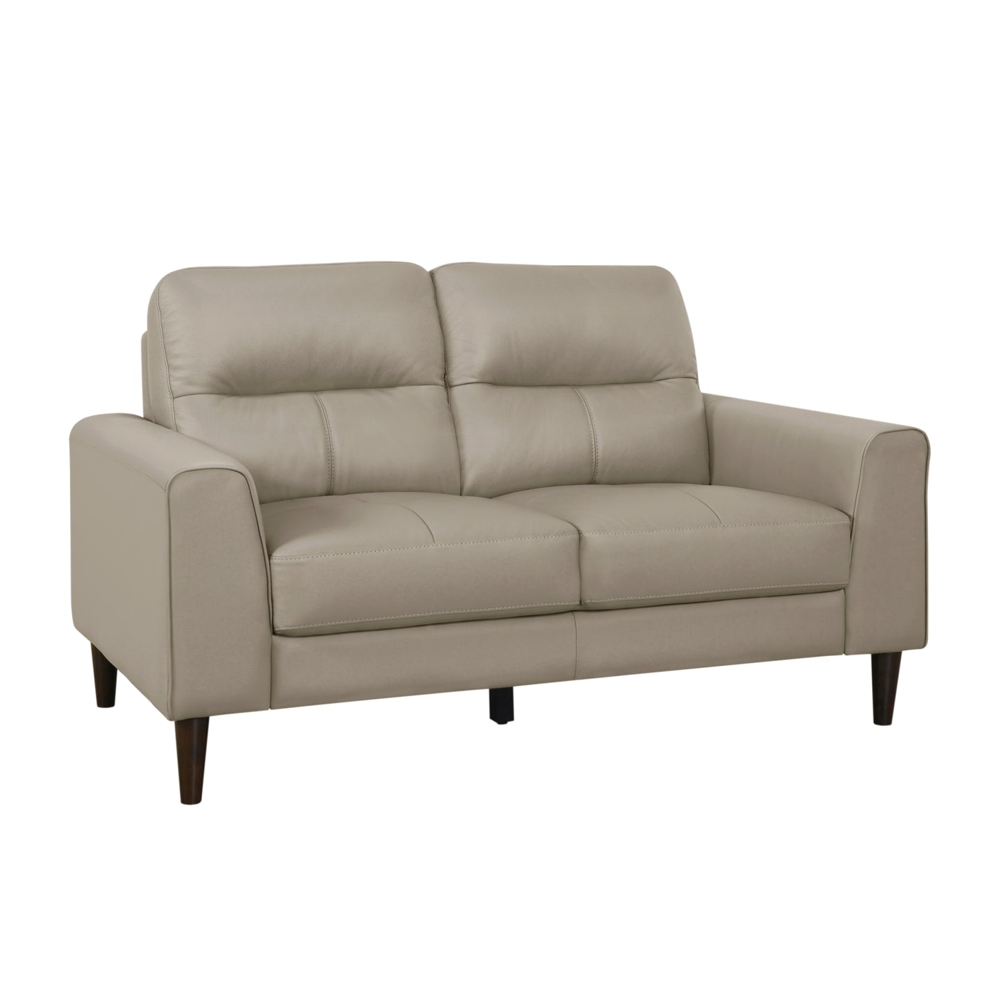 Finnley Top Grain Leather Loveseat - Beige