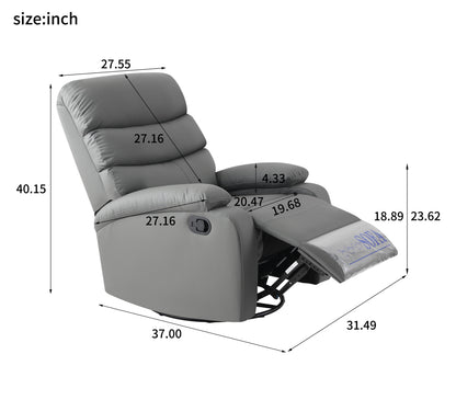 Lexi 360 Degree Swivel Rocking Recliner Chair - Light Gray