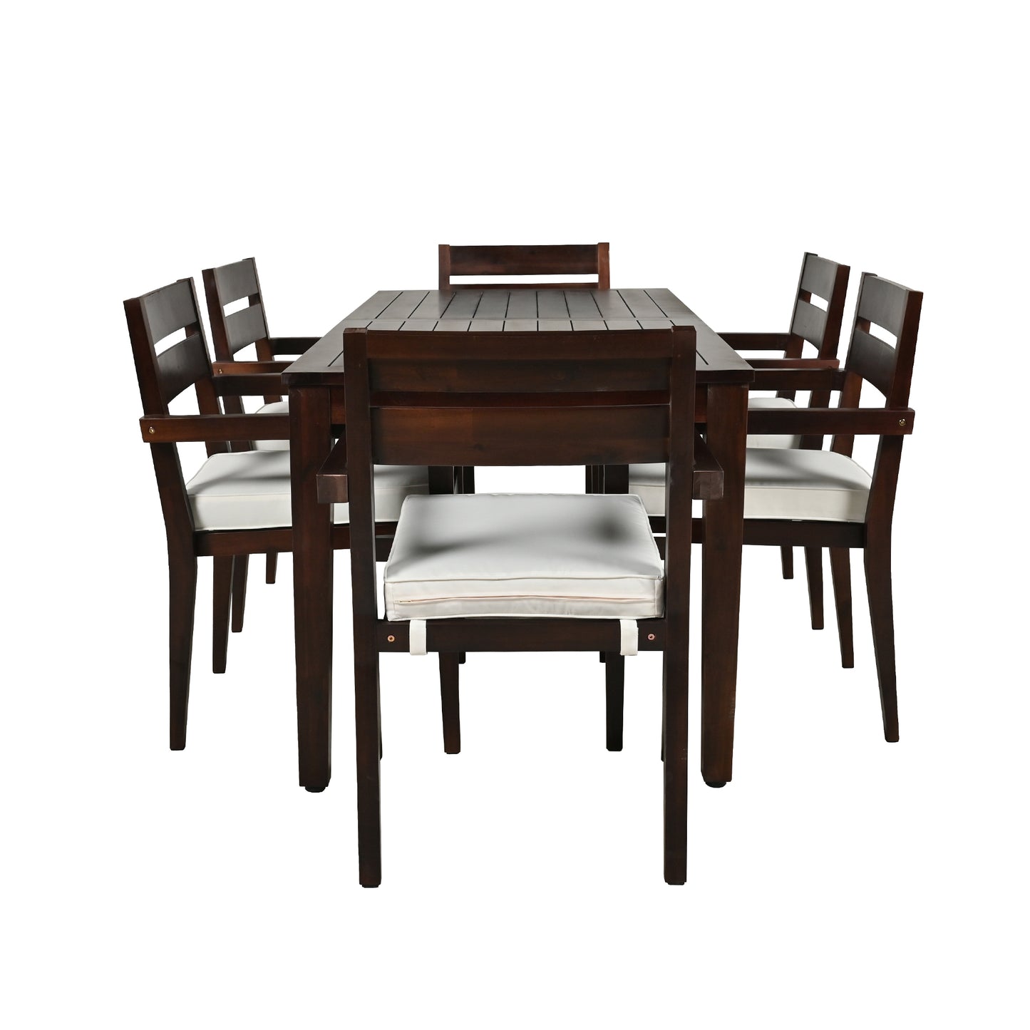 Carver Patio  Acacia Wood Outdoor Dining Table And Chairs Set - Dark Brown