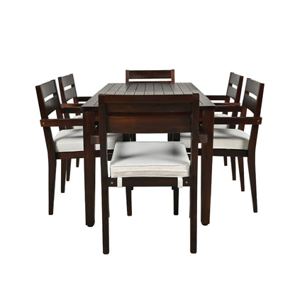 Carver Patio  Acacia Wood Outdoor Dining Table And Chairs Set - Dark Brown