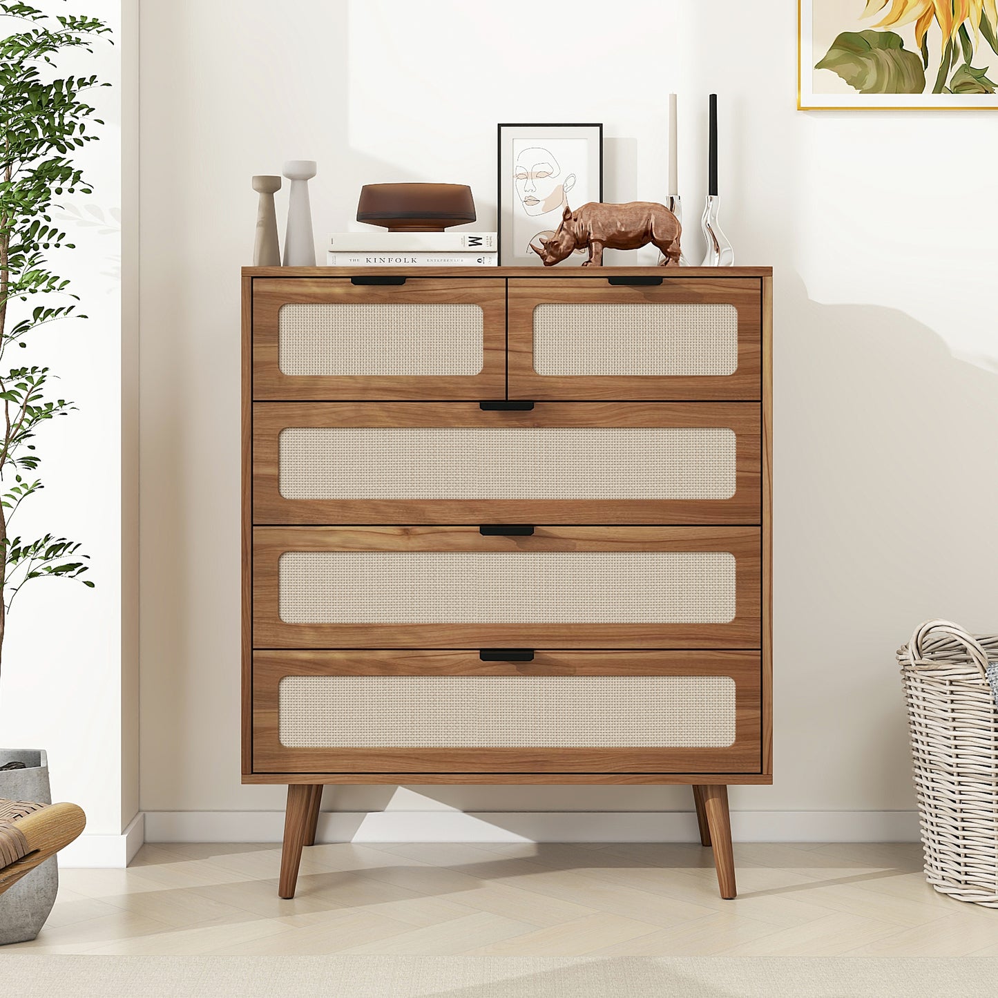 Keith II 5 Drawer  Accent Storage Cabinet - Walnut