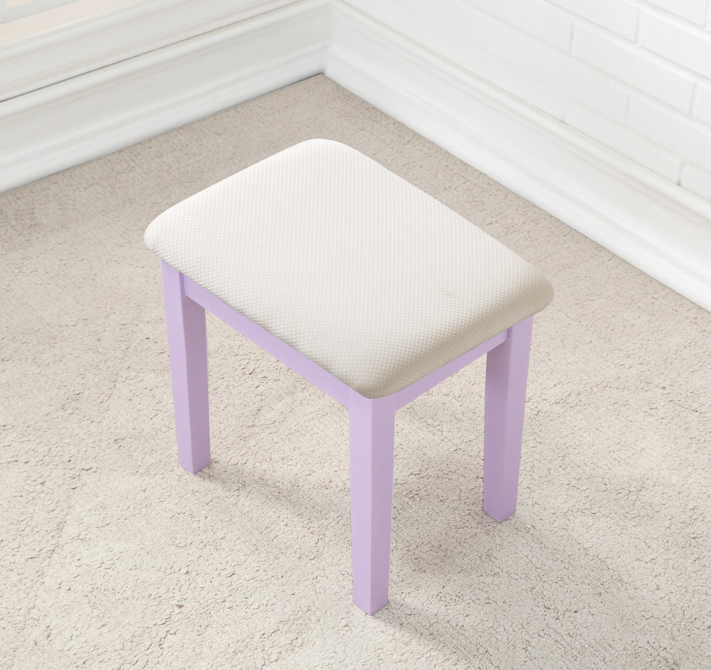 Moniya Makeup Vanity Table and Stool Set - Purple