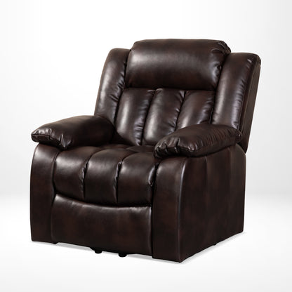 Trio Power Recliners Sofa - Red Brown