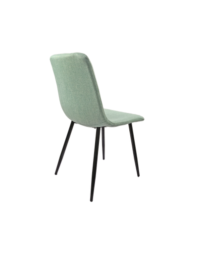 Ona Suedette Dining Chairs with Black Metal Leg (Set of 2) - Light Green