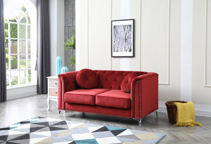 Enzo Sloped Arm Loveseat - Burgundy