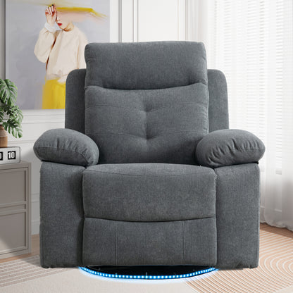 Aspen Power Recliner Glider Chair With Bluetooth Speaker - Light Gray