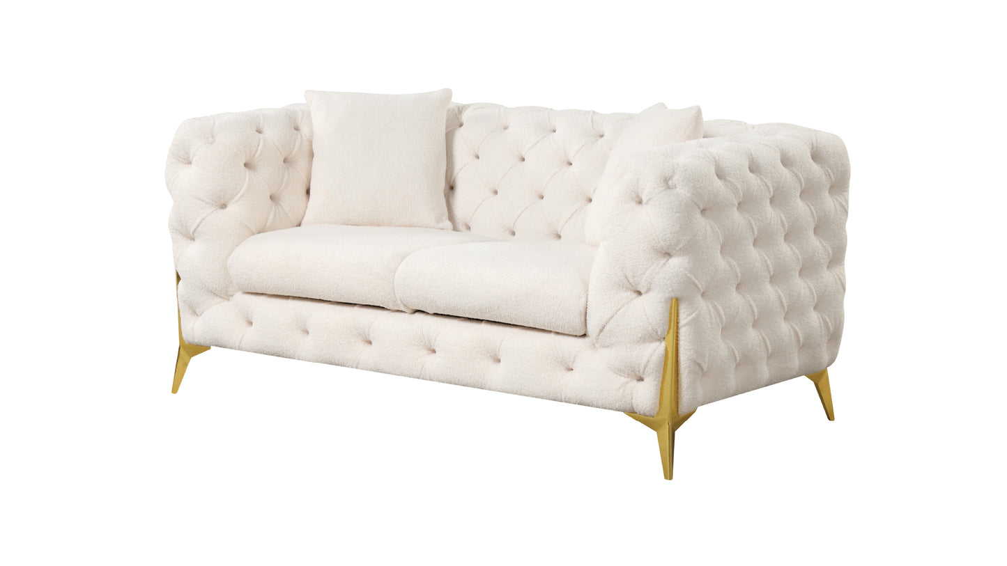 Norton Modern Style Loveseat - Cream