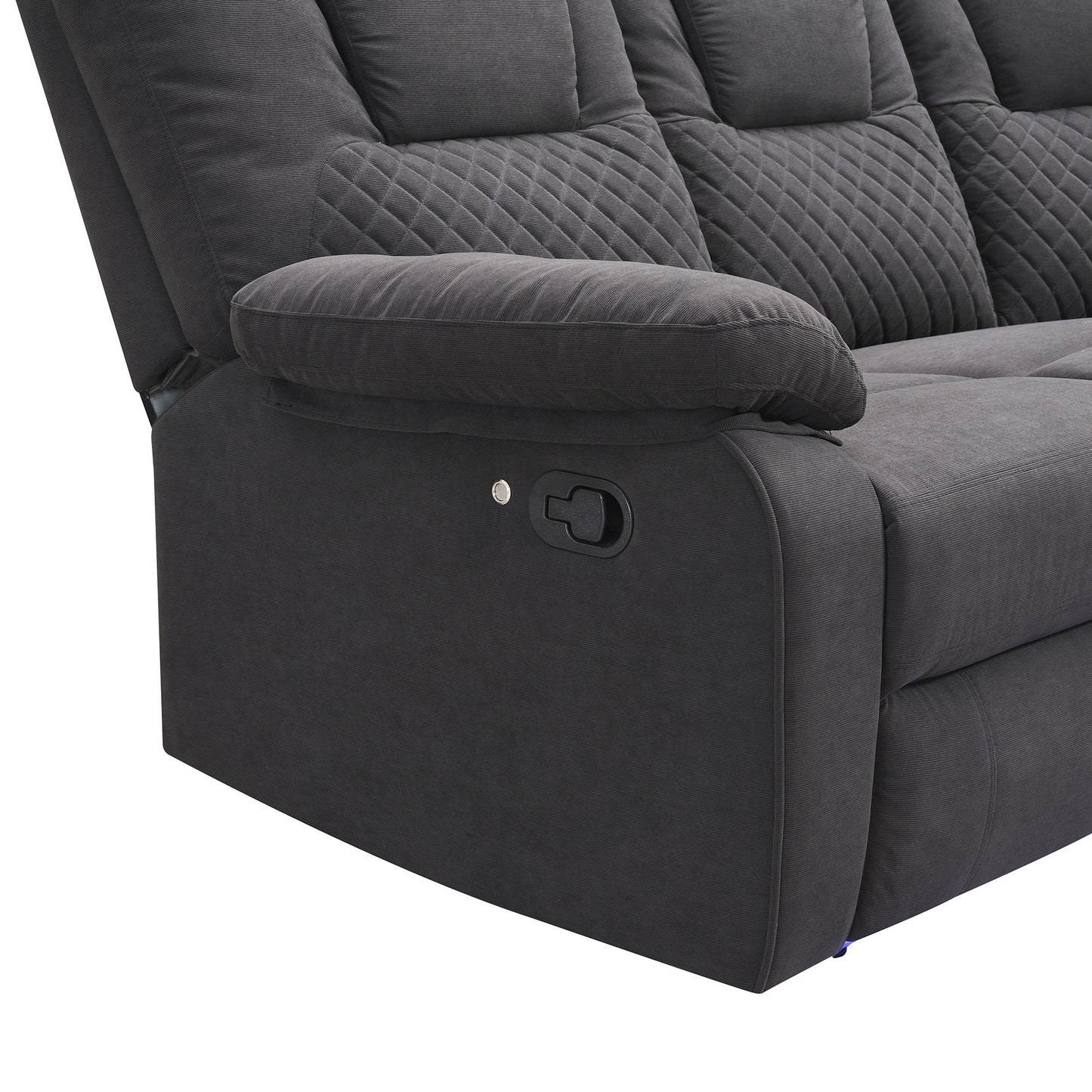 Ashira Manual Recliner Sofa Chairs with Storage - Black