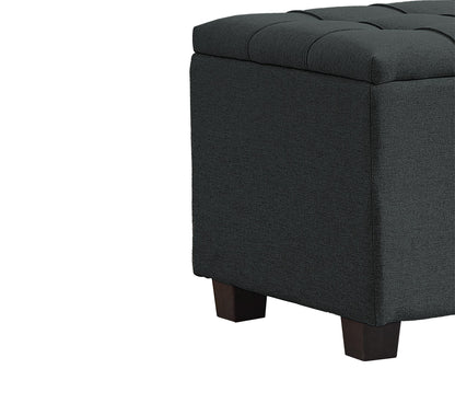 Hugo Storage Bench with Padded Seat - Black