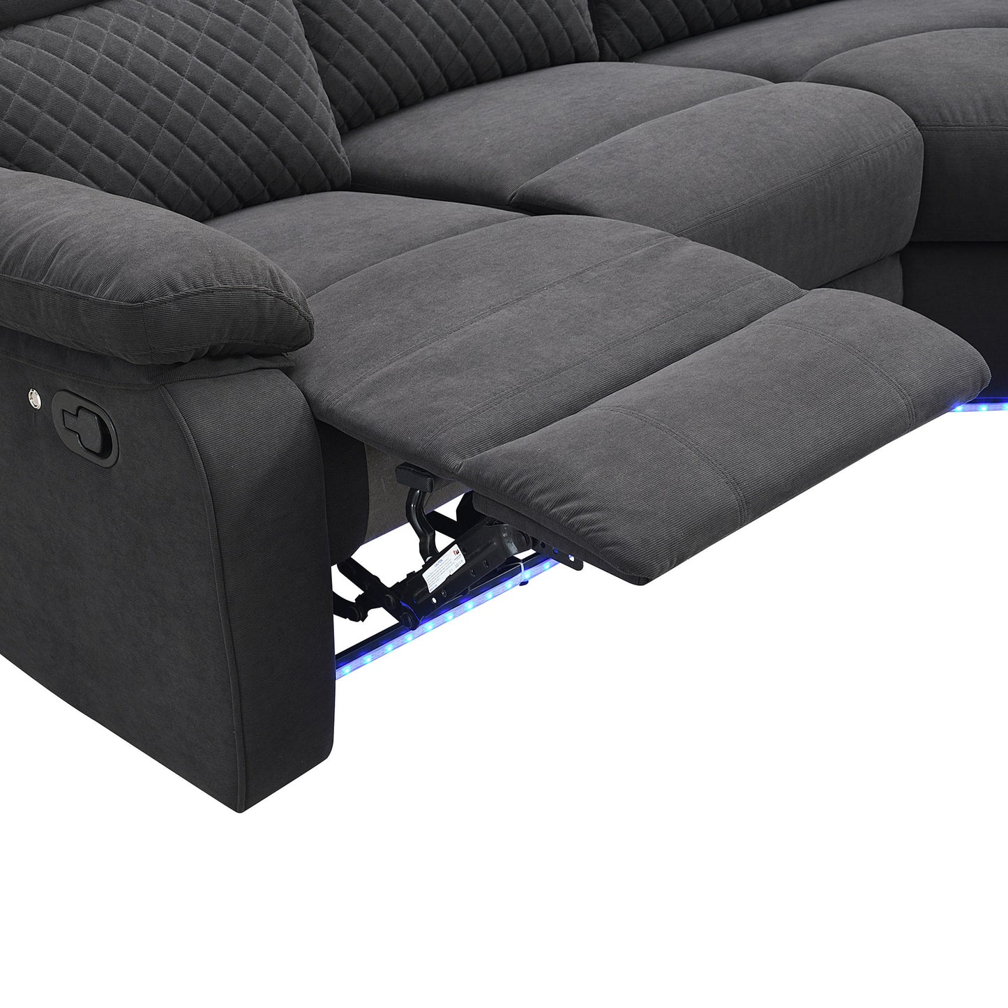 Ashira Manual Recliner Sofa Chairs with Storage - Black