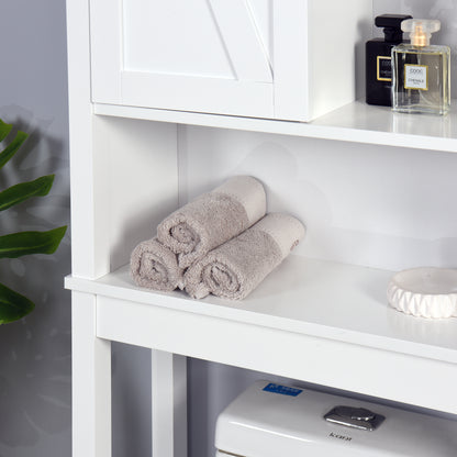 Barn Door Over-the-Toilet Storage Cabinet  - White