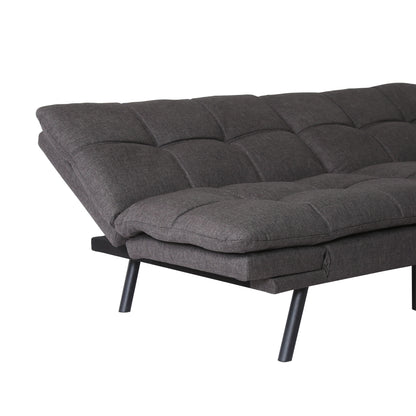 Koa Modern Convertible Memory Foam Futon Sofa Bed - Dark Grey