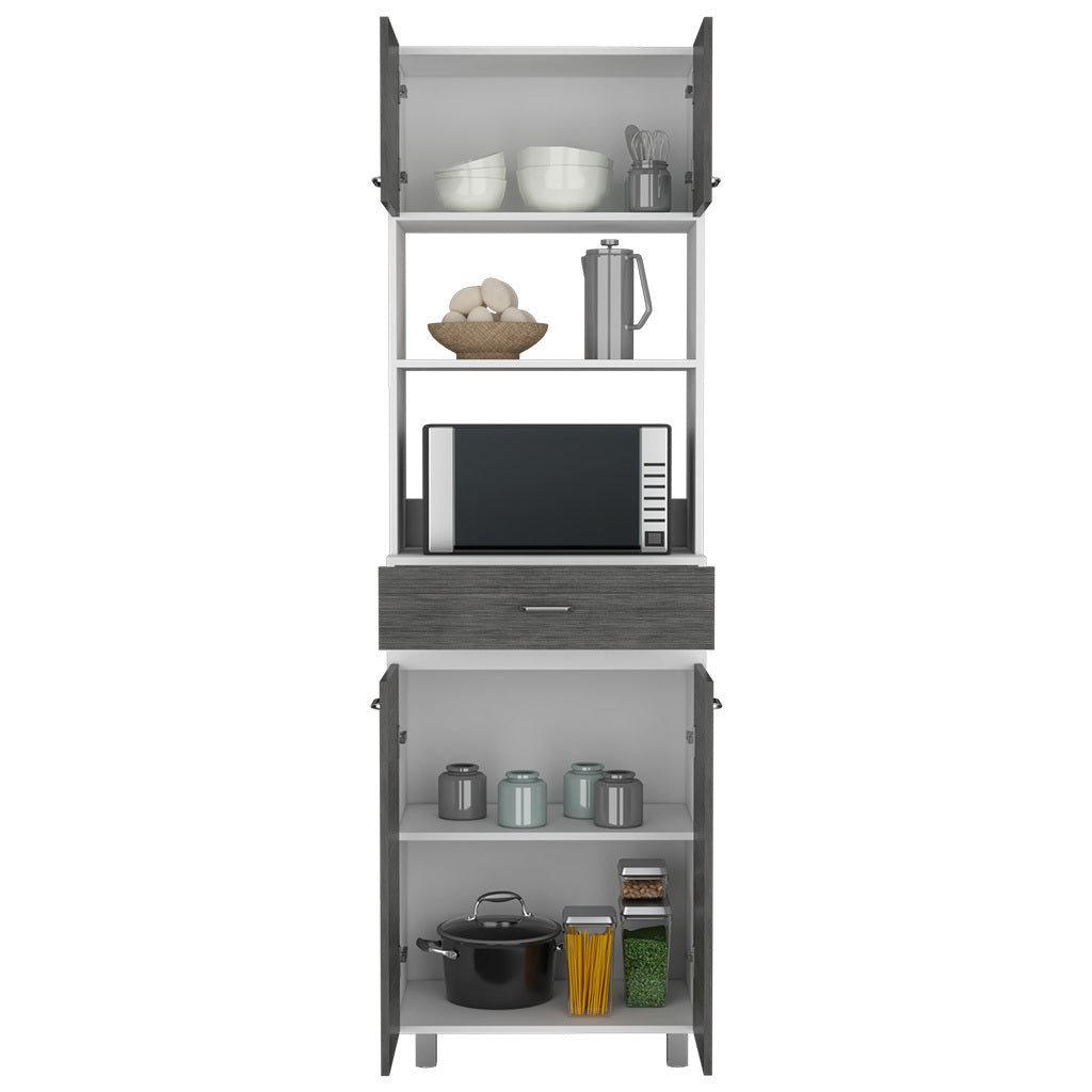 Caribe Microwave Cabinet - White/Gray