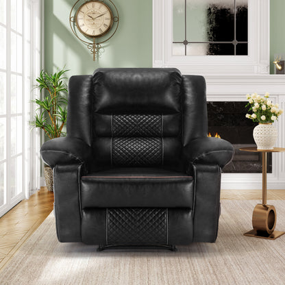 Newman Breathable Leather Massage Recliner Chair - Black