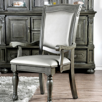 Foster Traditional Dining Arm Chairs (Set of 2)  - Gray