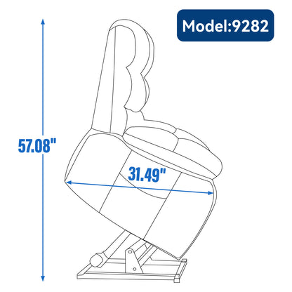 Livia Lift Recliner Chair Heat Massage Dual Motor - Gray