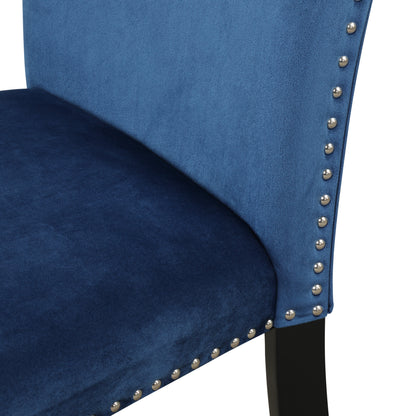 Divina Velvet Dining Chairs (Set of 2) - Blue