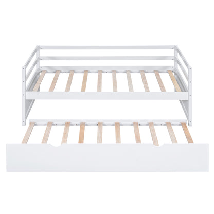 Zim Twin Size Daybed with Twin Size Trundle - White