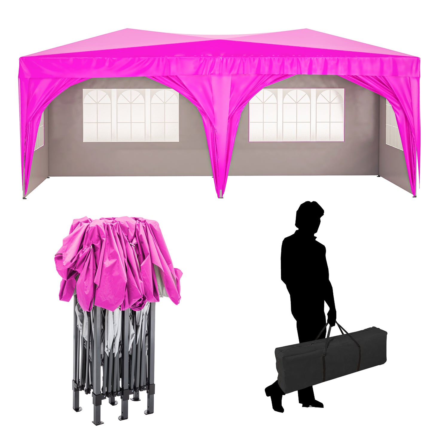 EZ 10x20 ft Pop Up Canopy Outdoor - Pink