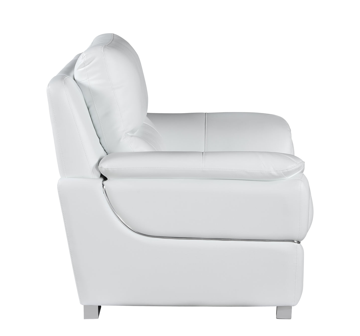 Harvey Genuine Leather Loveseat - White