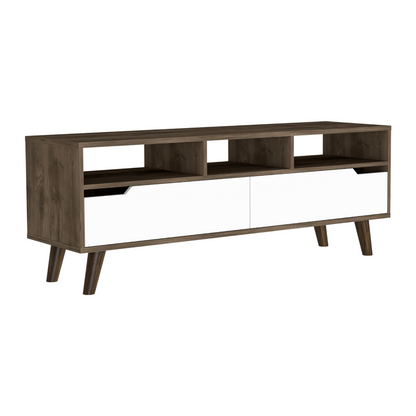 Oslo TV Stand - Dark Brown/White