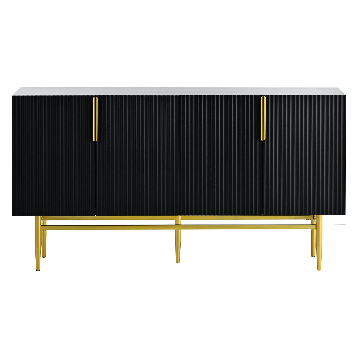 Sylvia Gold Metal Handle Sideboard Buffet - Black