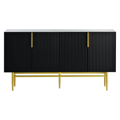 Sylvia Gold Metal Handle Sideboard Buffet - Black