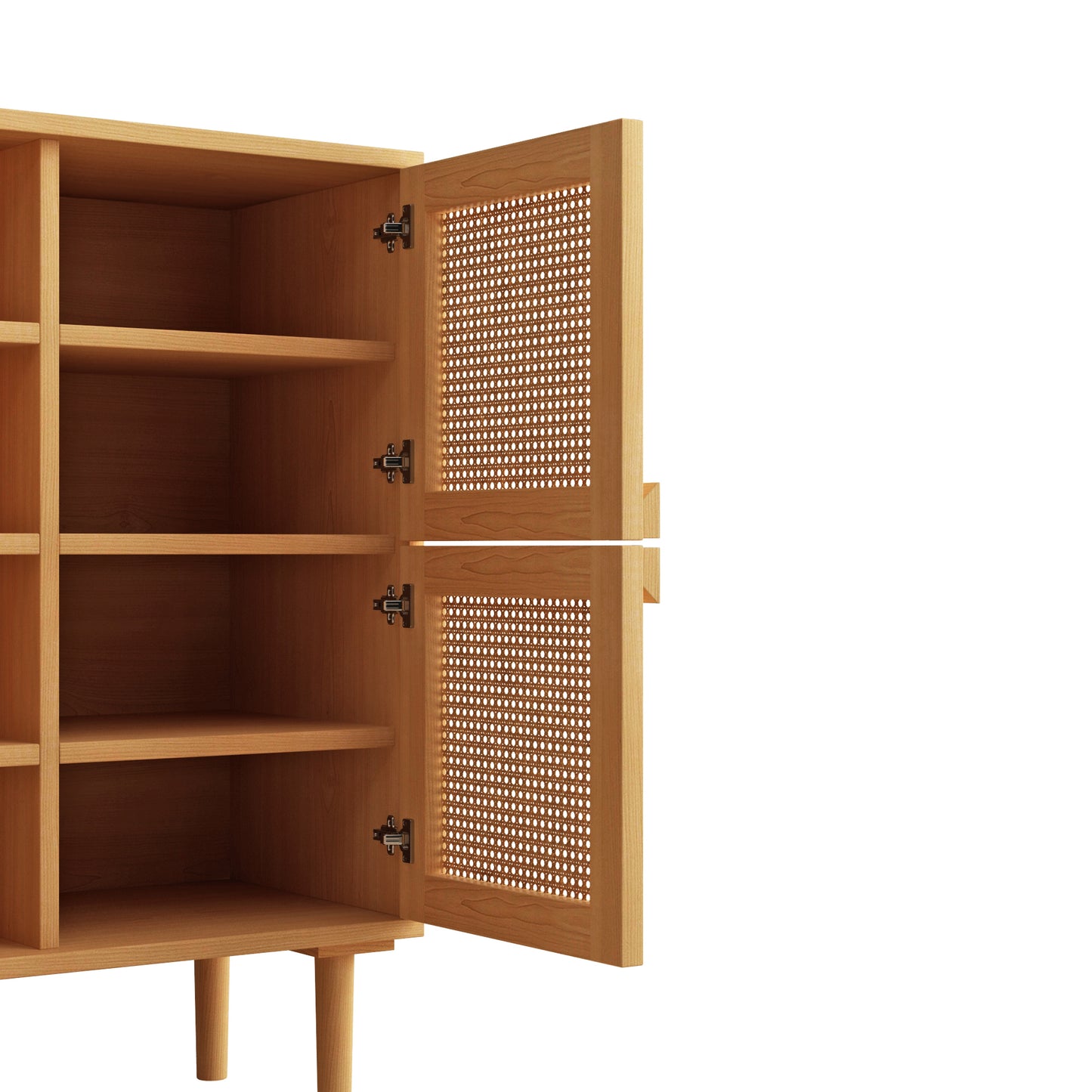 Zook 4-Doors Rattan Mesh Storage Cabinet - Natural