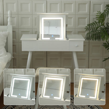 Toya Vanity Desk Set with LED Lighted Mirror