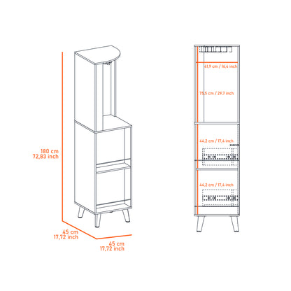 Durham 1-Drawer 2-Shelf Corner Bar Cabinet - Dark Brown