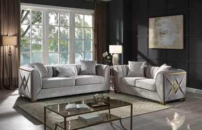 Velencia Modern Style Loveseat - Cream