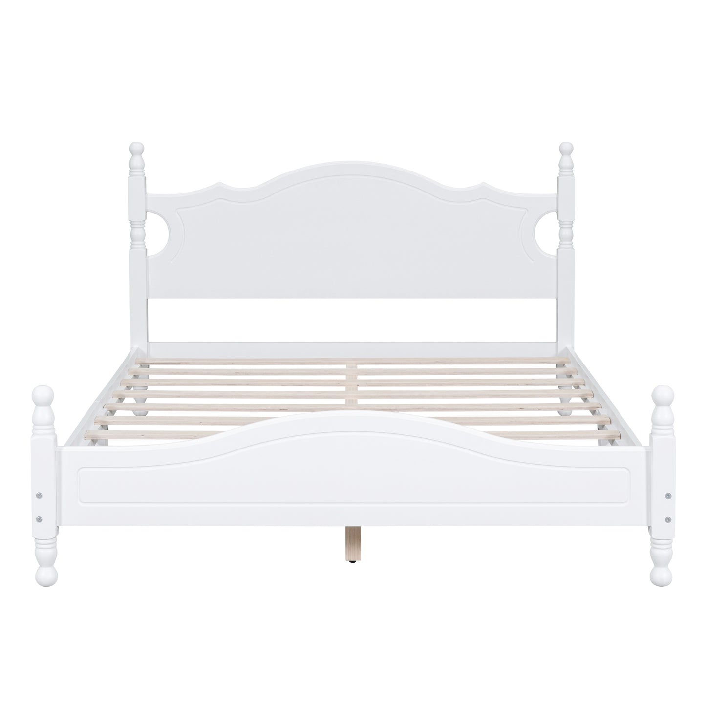 Quarto II Queen Size Wood Platform Bed Frame - White