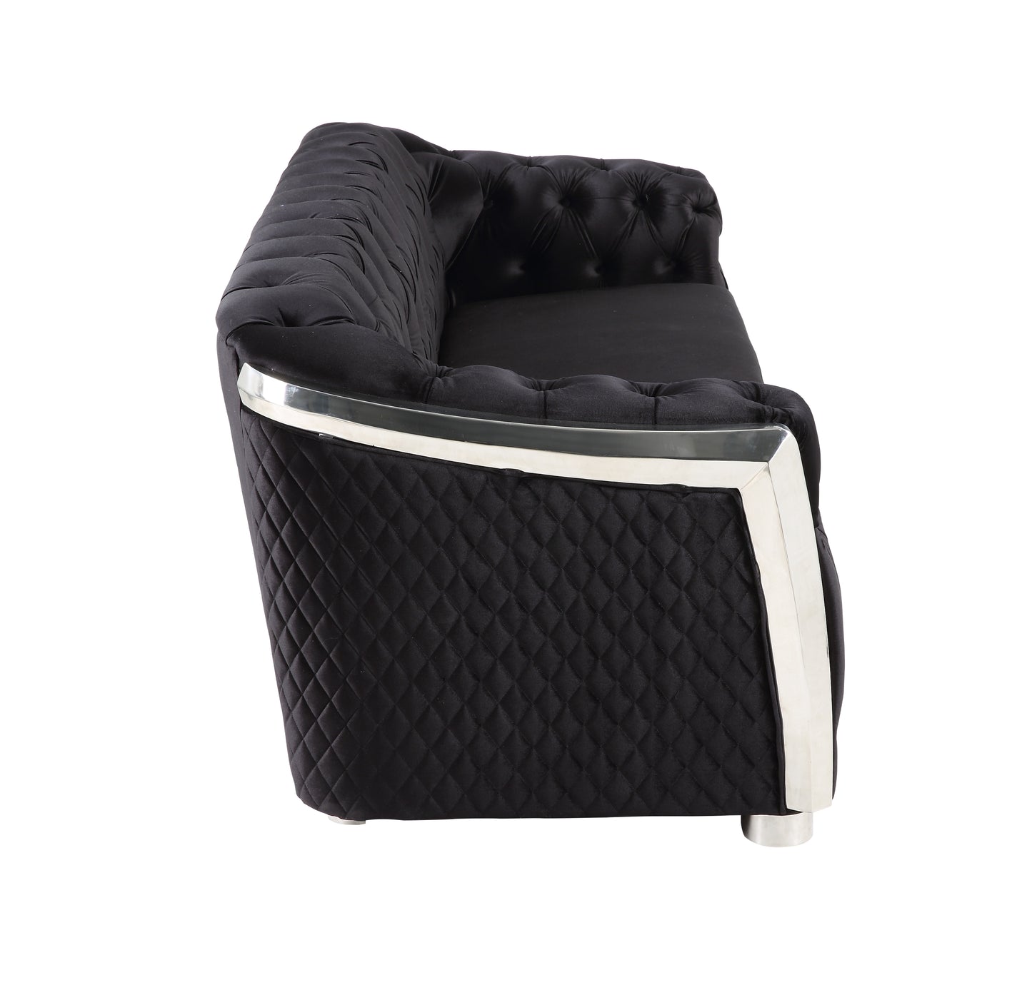 Pyroden Velvet Loveseat - Black