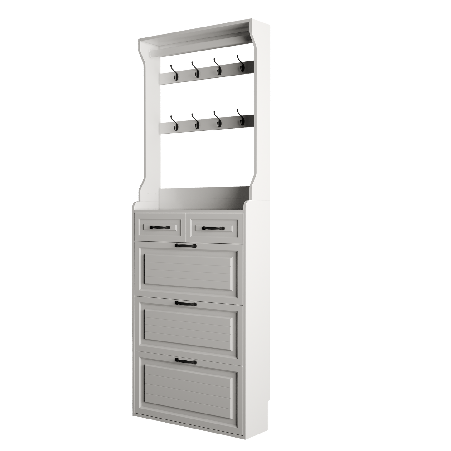 Chelsea II Shoe Storage Cabinet - White+Oak