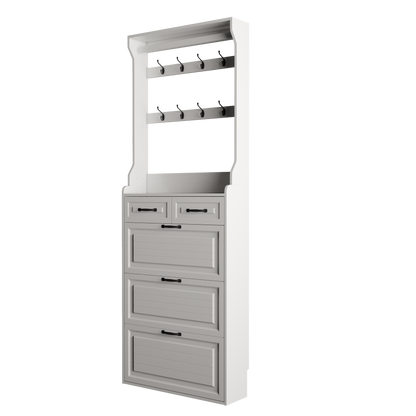 Chelsea II Shoe Storage Cabinet - White+Oak