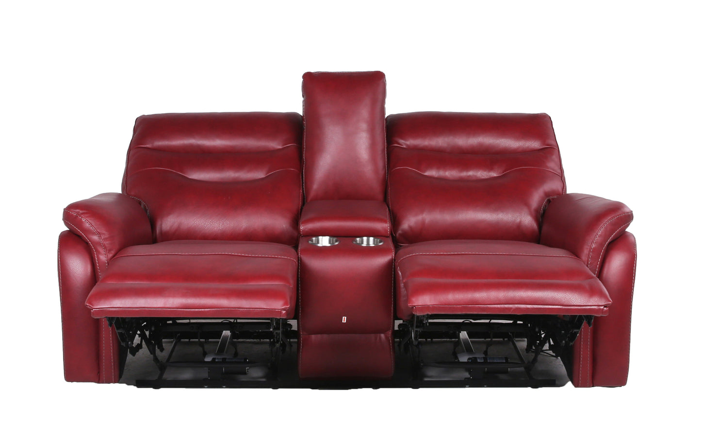 Sullivan Top-Grain Leather Power Recline Loveseat - Red