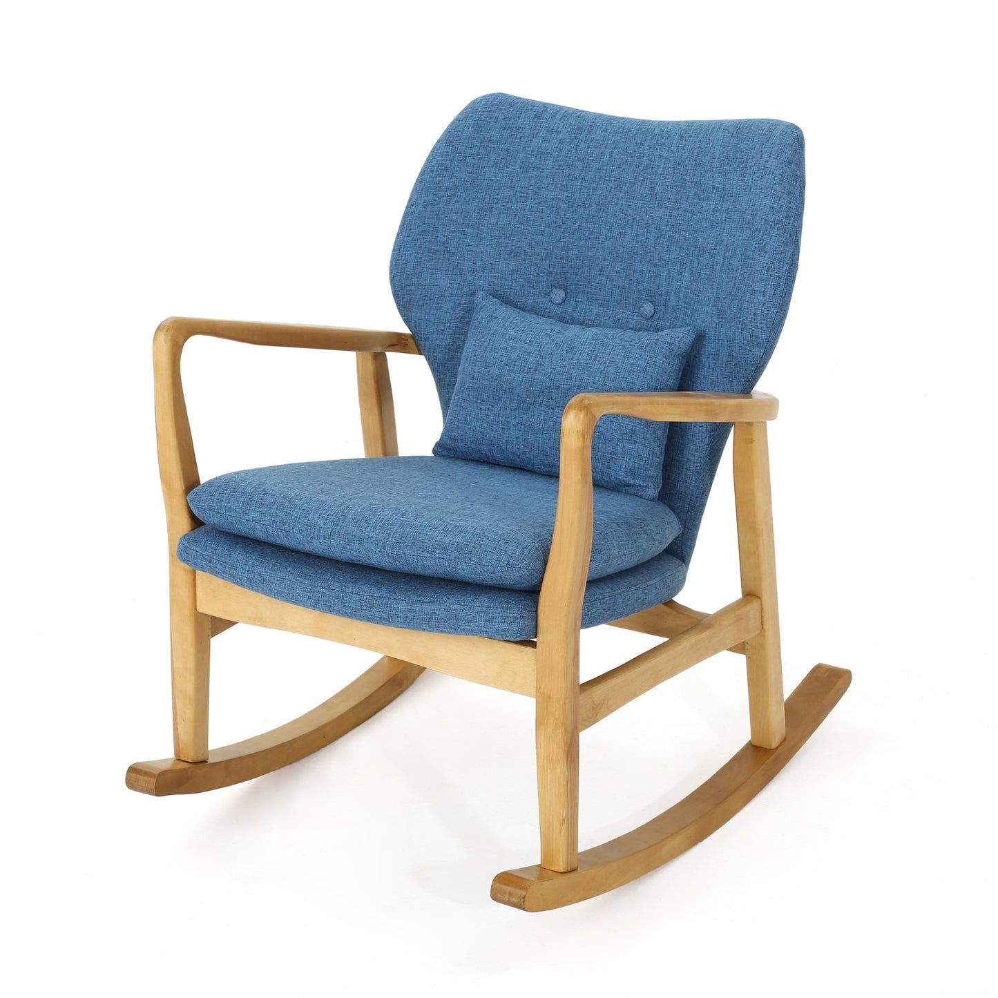 Arias Elegant Solid Wood Rocking Chair - Blue