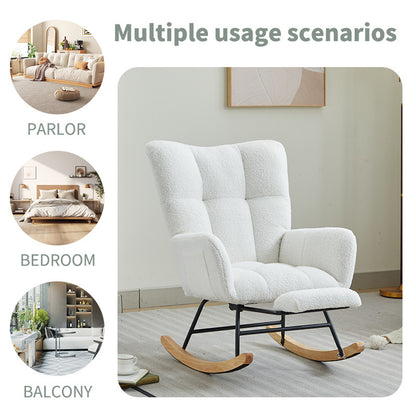 Hari II Modern Nursery Rocking Chair - White